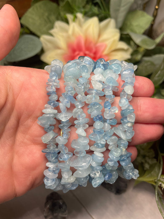 Aquamarine Chip Bracelet