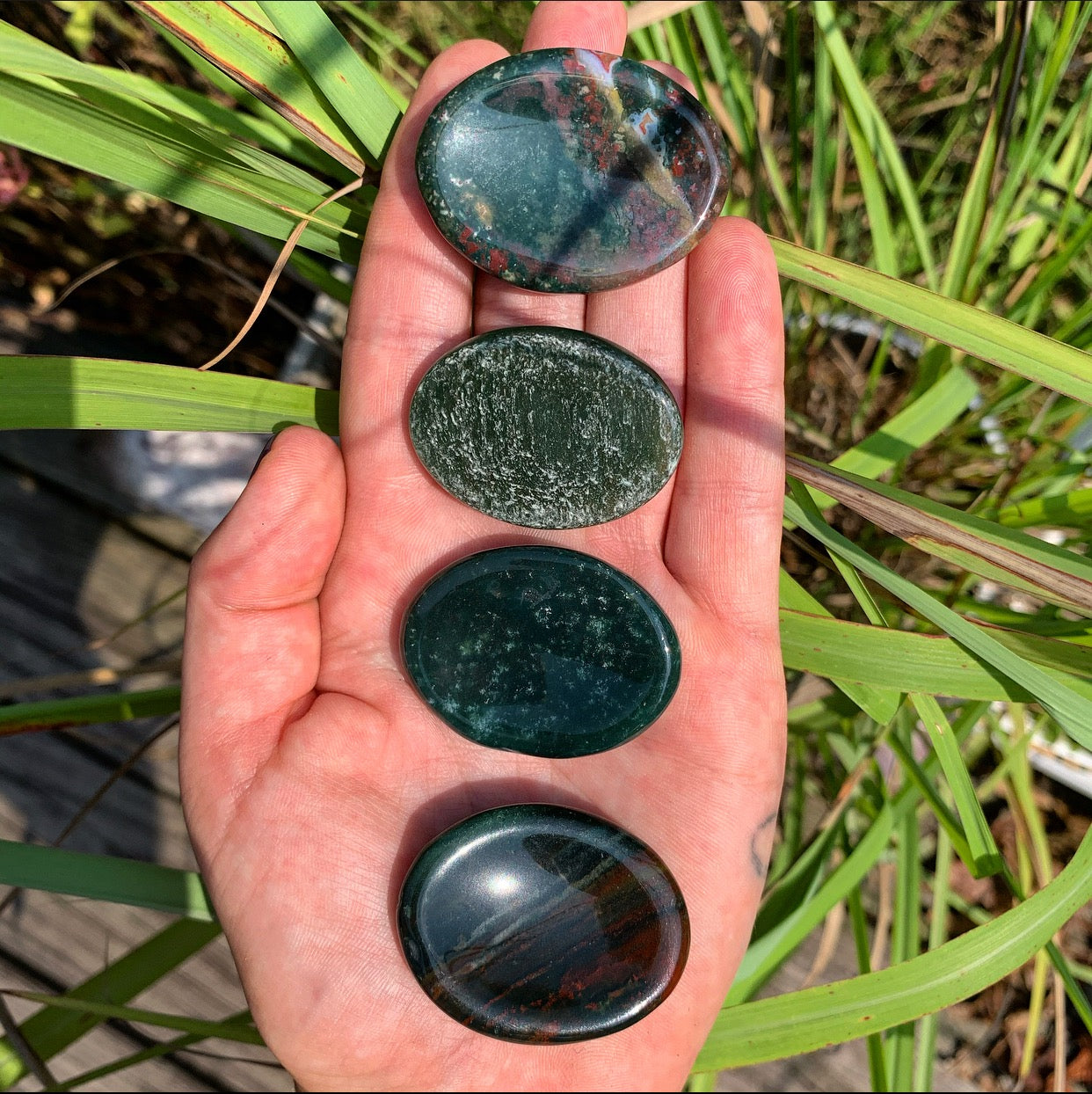 Moss Agate Worry Stone