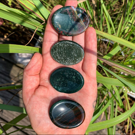 Moss Agate Worry Stone