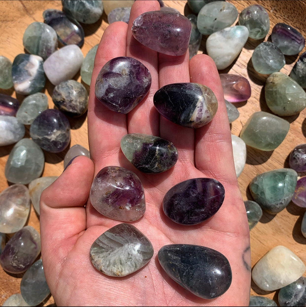 Rainbow Fluorite Tumbles