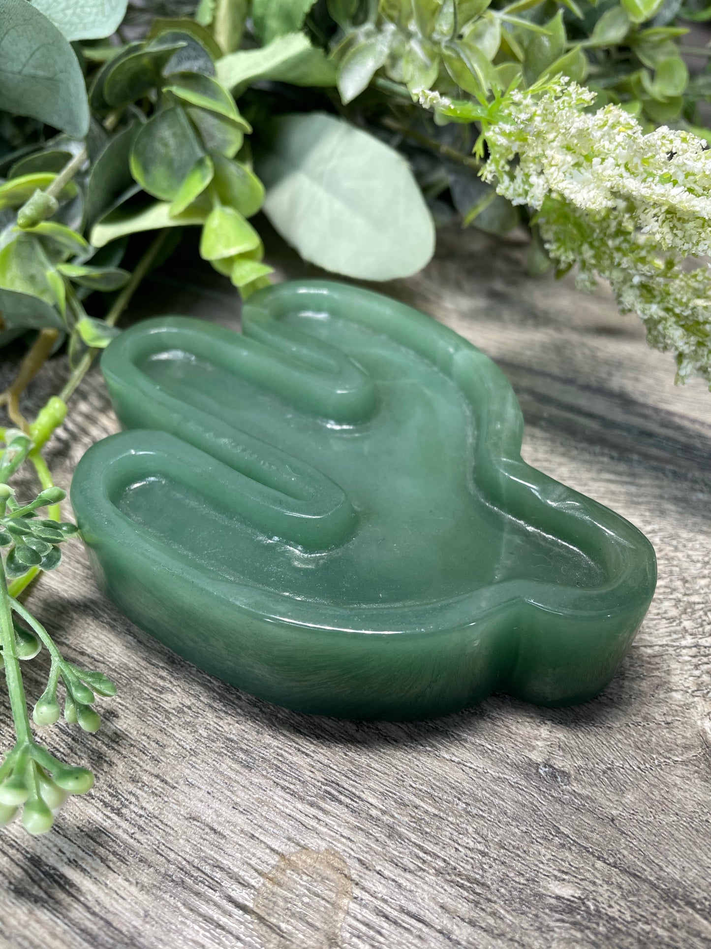 Green Aventurine Cactus Dish