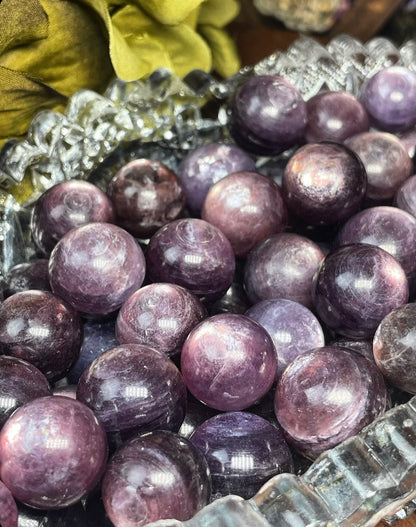 Mini Gem Lepidolite Orbs