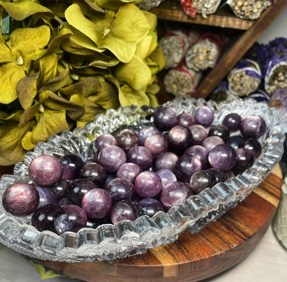 Mini Gem Lepidolite Orbs