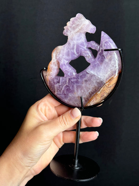 Amethyst Agate Horse on Moon