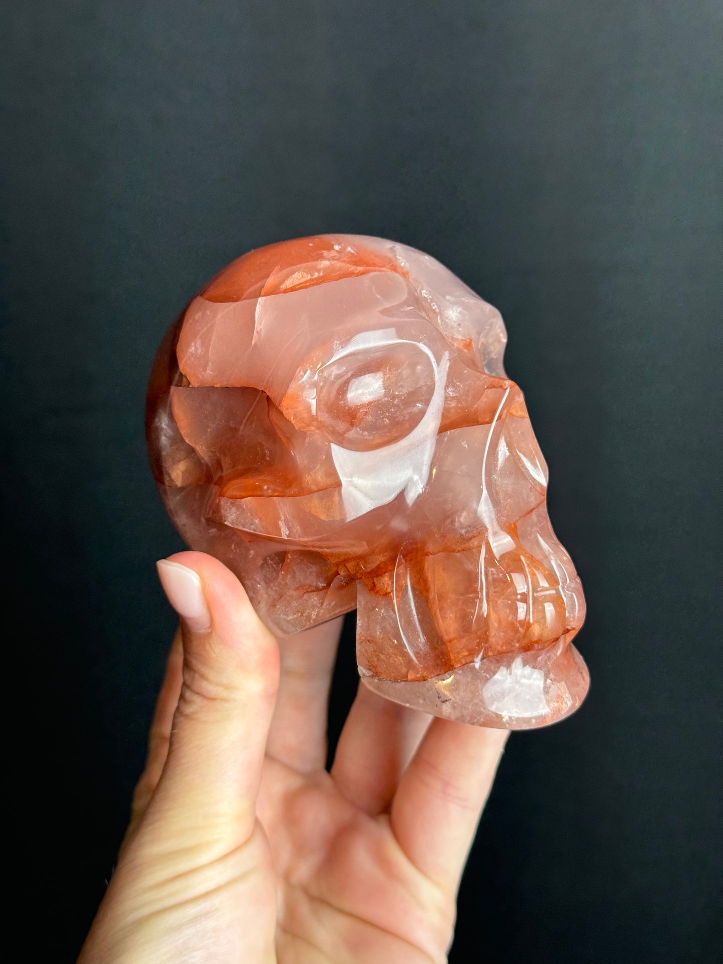 Brazilian Fire Quartz Skull