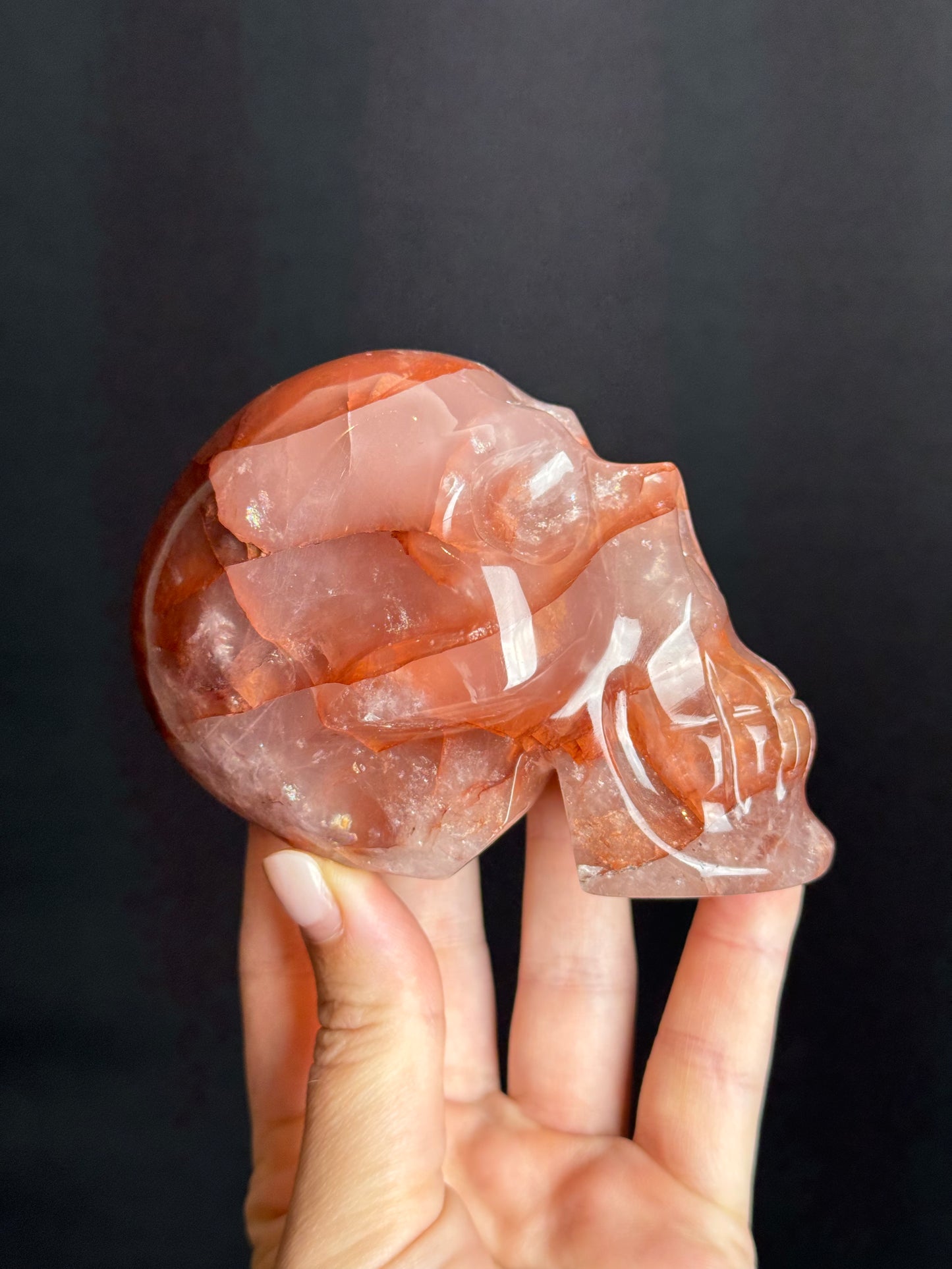 Brazilian Fire Quartz Skull