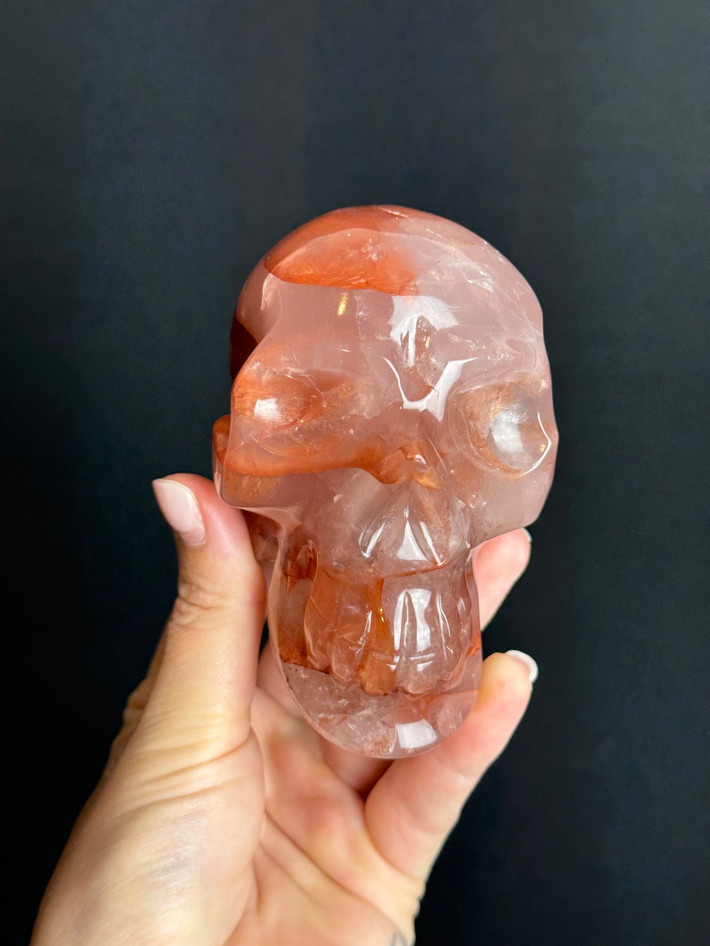 Brazilian Fire Quartz Skull