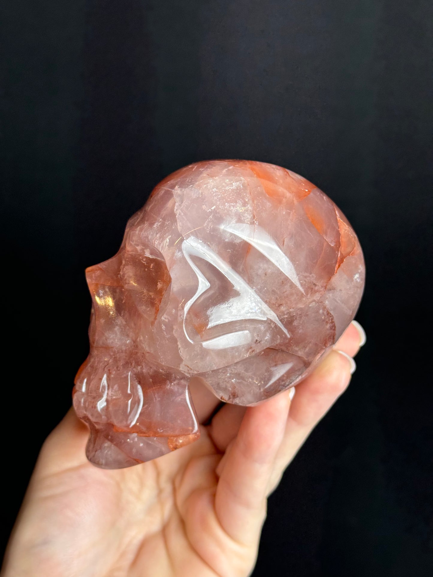 Brazilian Fire Quartz Skull