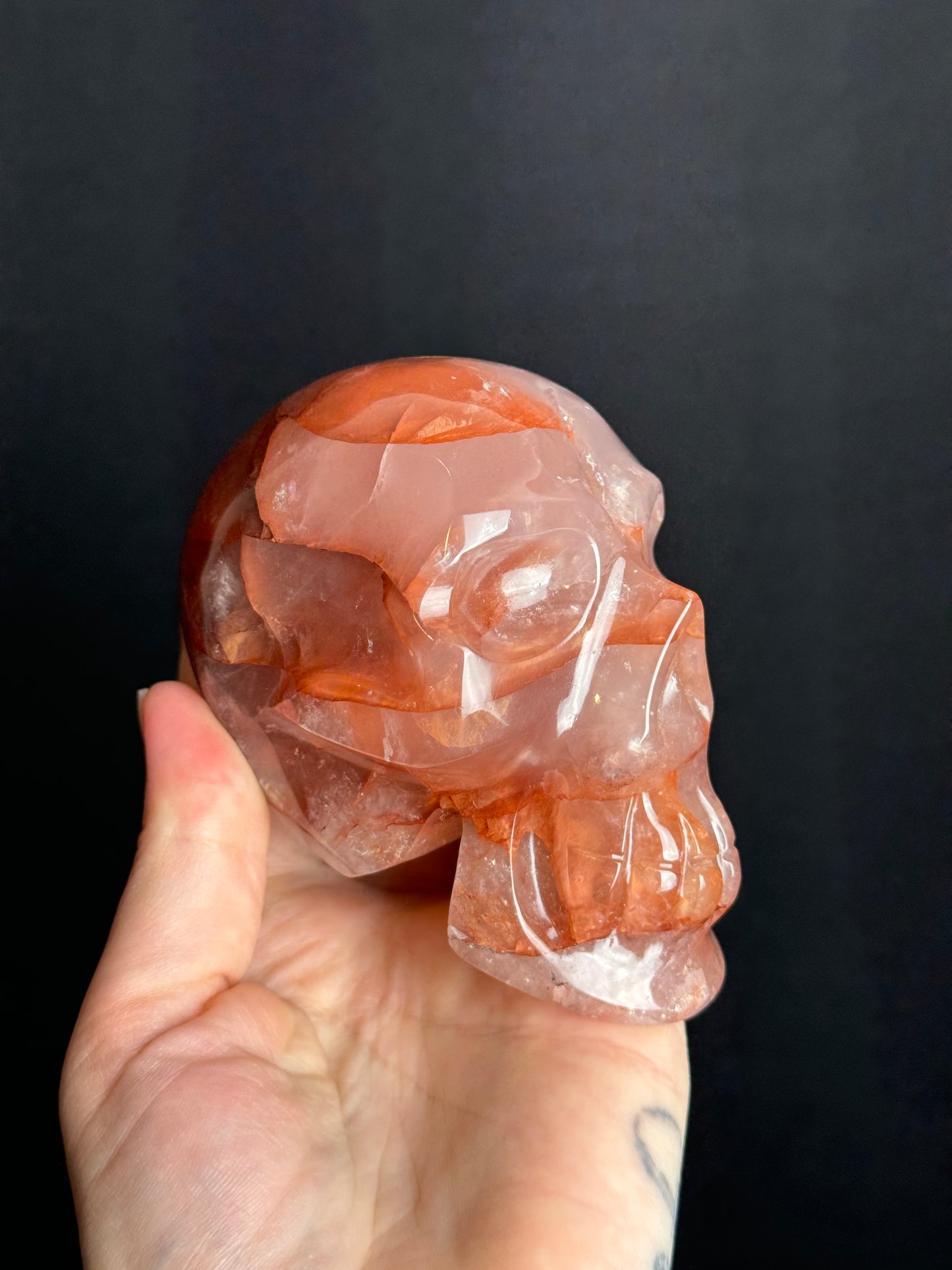 Brazilian Fire Quartz Skull