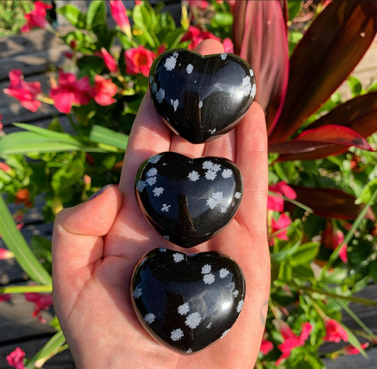 Snowflake Obsidian Heart